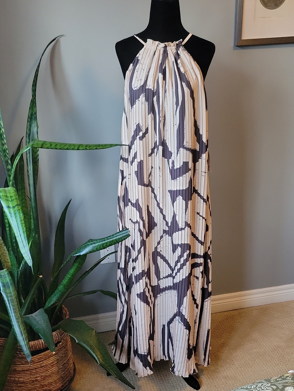 Bella Dahl Knife Pleat Halter Maxi Dress